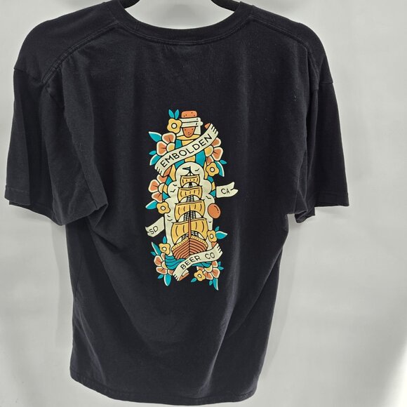 Embolden Beer Company San Diego Black Nautical Fitted Tee Size Large - Picture 1 of 6
